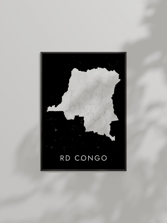 Poster carte Congo RDC