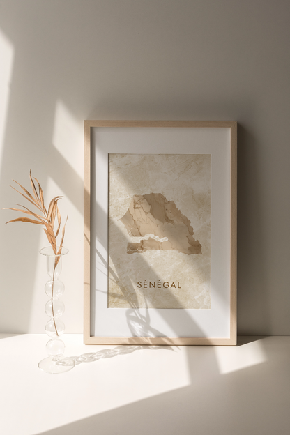 Poster carte Sénégal