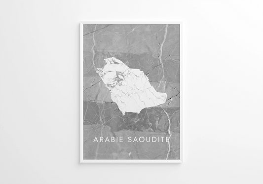 Poster carte Arabie Saoudite