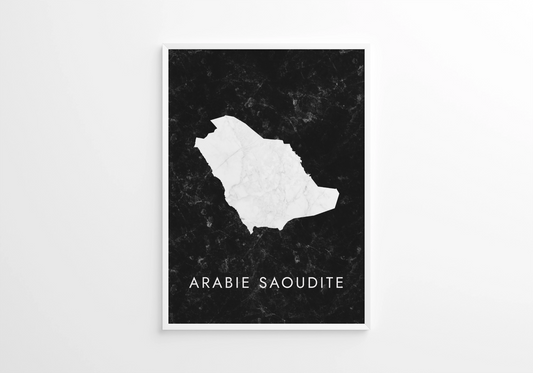 Poster carte Arabie Saoudite
