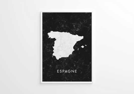 Poster carte Espagne