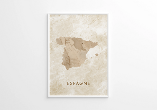 Poster carte Espagne